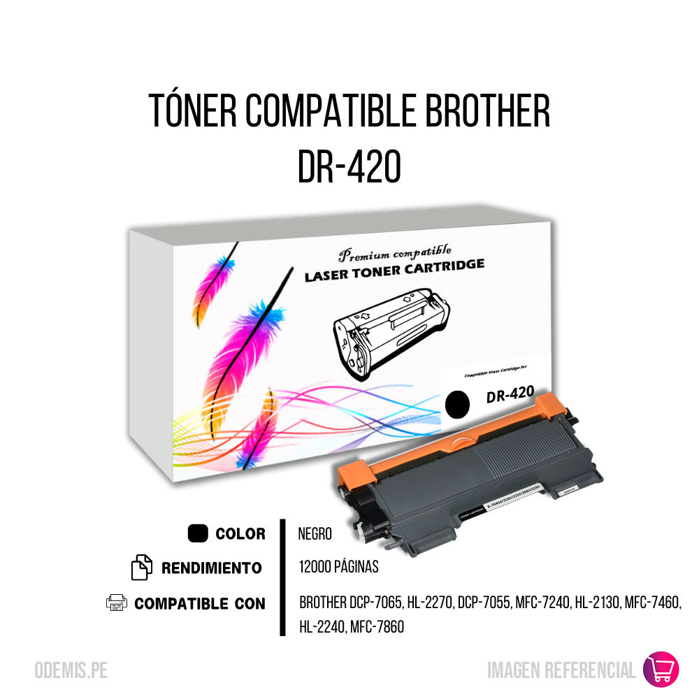 Toner Brother DR-420 Negro 12.000 Pág. HL 2130 Compatible