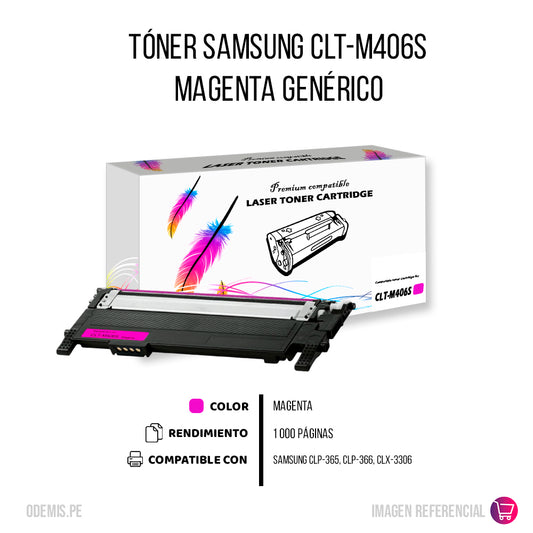 Toner Samsung CLT-M406S Magenta 1000 Pág. CLP-360 Compatible
