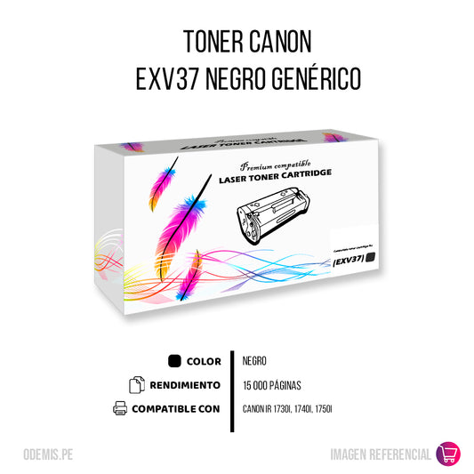 Toner Canon EXV 37 Negro 15K Pág. IR 1730i, 1740i Compatible