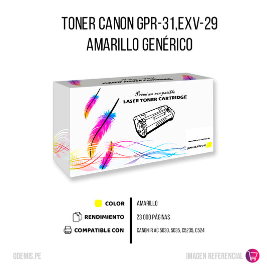 Toner Canon GPR-31, EXV-29 Yellow 27K Pág. C5030 Compatible