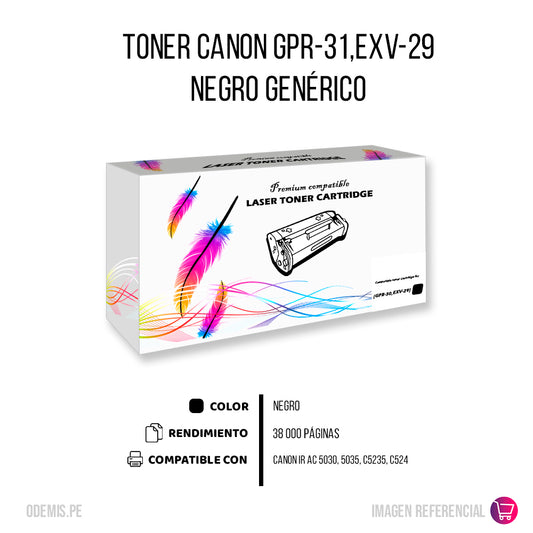 Toner Canon GPR-31, EXV-29 Negro 36K Pág. 5030 Compatible
