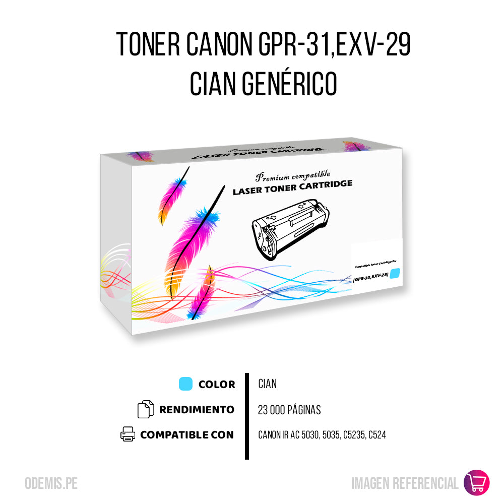 Toner Canon GPR-31, EXV-29 Cian 27K Pág. C5030 Compatible