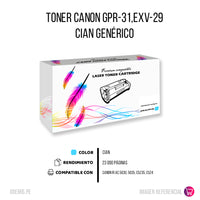 Toner Canon GPR-31, EXV-29 Cian 27K Pág. C5030 Compatible