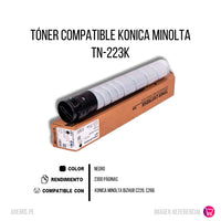Toner Konica Minolta TN-223K Negro 2.3K C226 Compatible