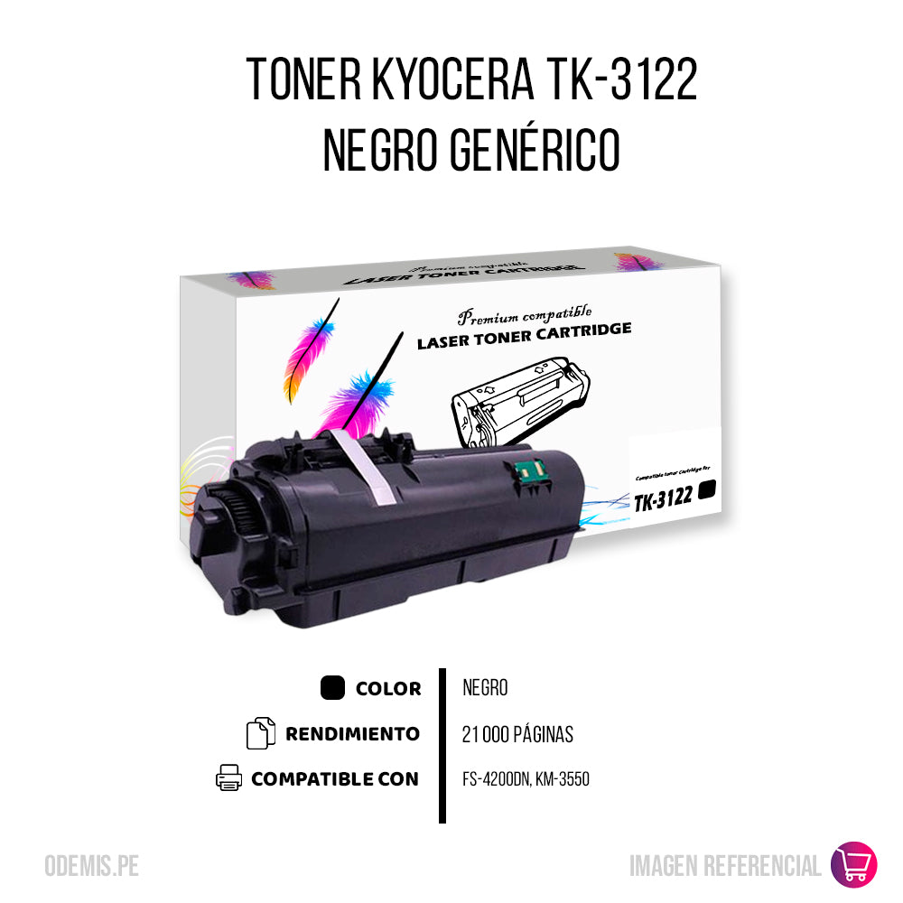 Toner Kyocera TK-3122 Negro 21K Pág. FS-4200DN Compatible