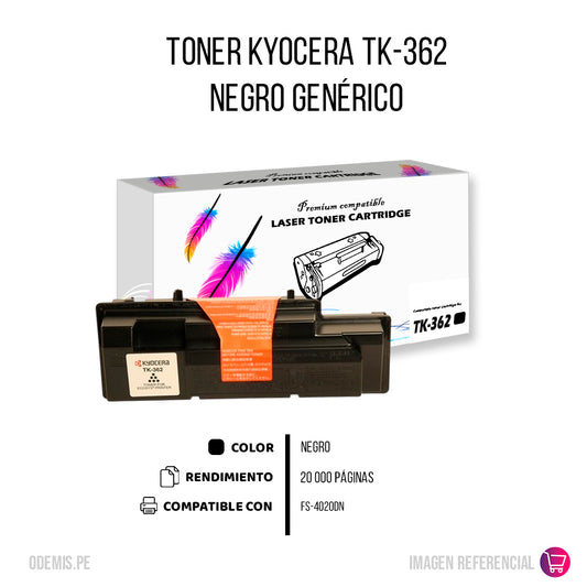 Toner Kyocera TK-362 Negro 20K Pág. FS-4020DN Compatible