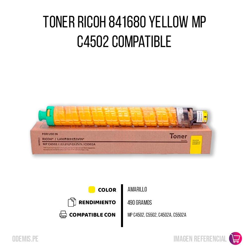Toner Ricoh 841680 Yellow 22.5K Pág. MP C4502 Compatible