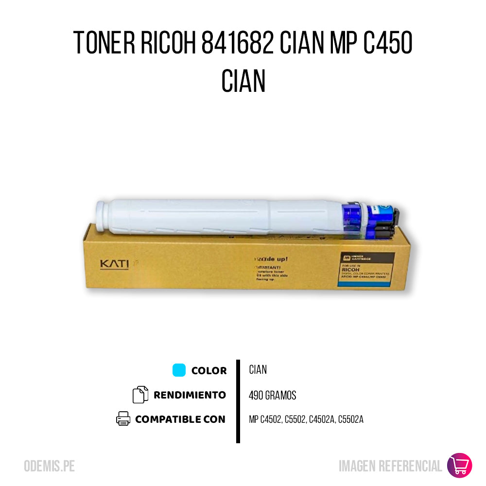 Toner Ricoh 841682 Cian 490g Mp C4502, C5502 Compatible