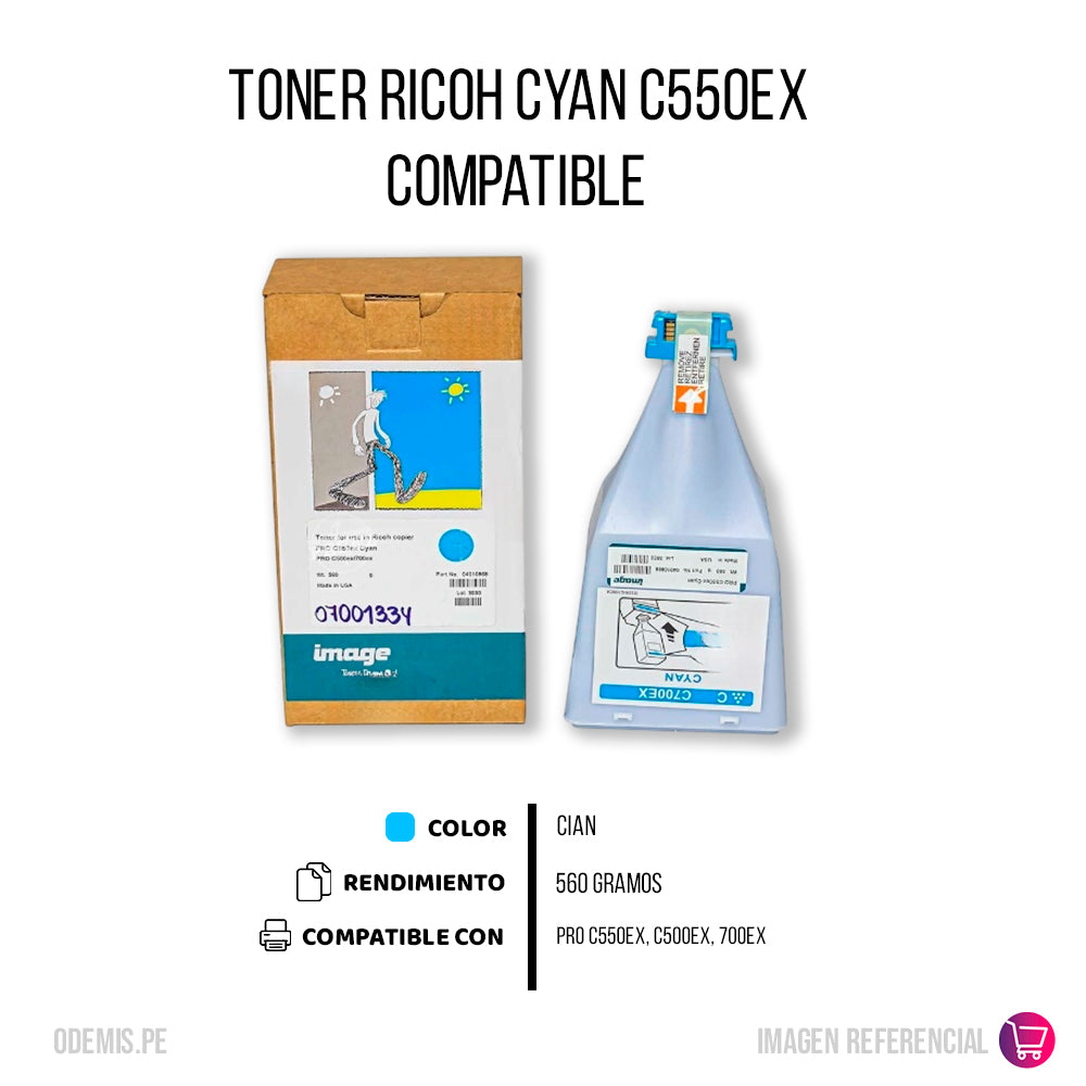 Toner Ricoh 841290 Magenta 18K Pág. C550, C550Ex Compatible