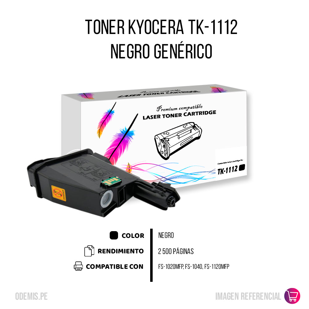 Toner Kyocera TK-1112 Negro 2.5K Pág. FS-1040 Compatible