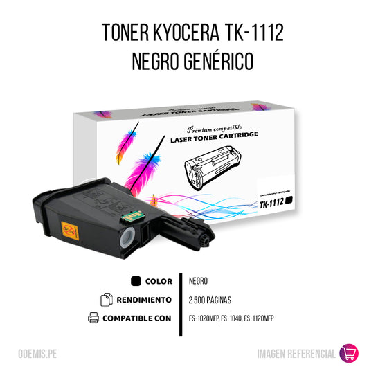 Toner Kyocera TK-1112 Negro 2.5K Pág. FS-1040 Compatible