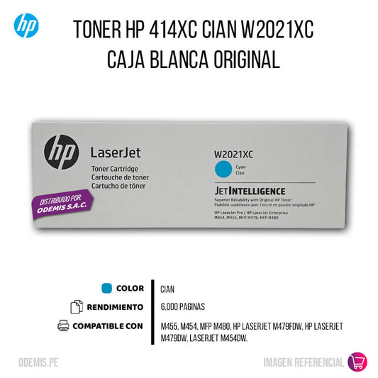 Toner HP 414XC W2021XC Cian M454, M455, M479, M480 6.000 pag