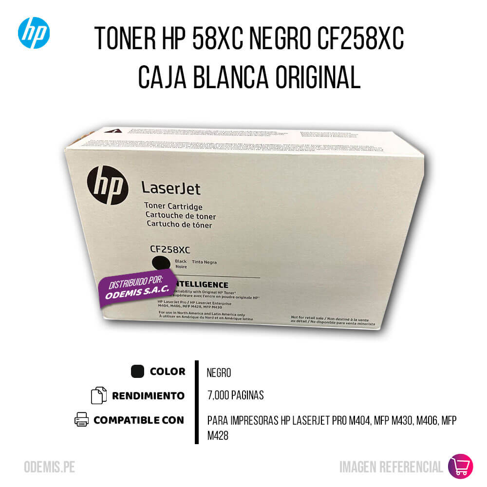 Toner HP 58XC CF258XC Negro M404, M406, M428, M430 7.000 pag