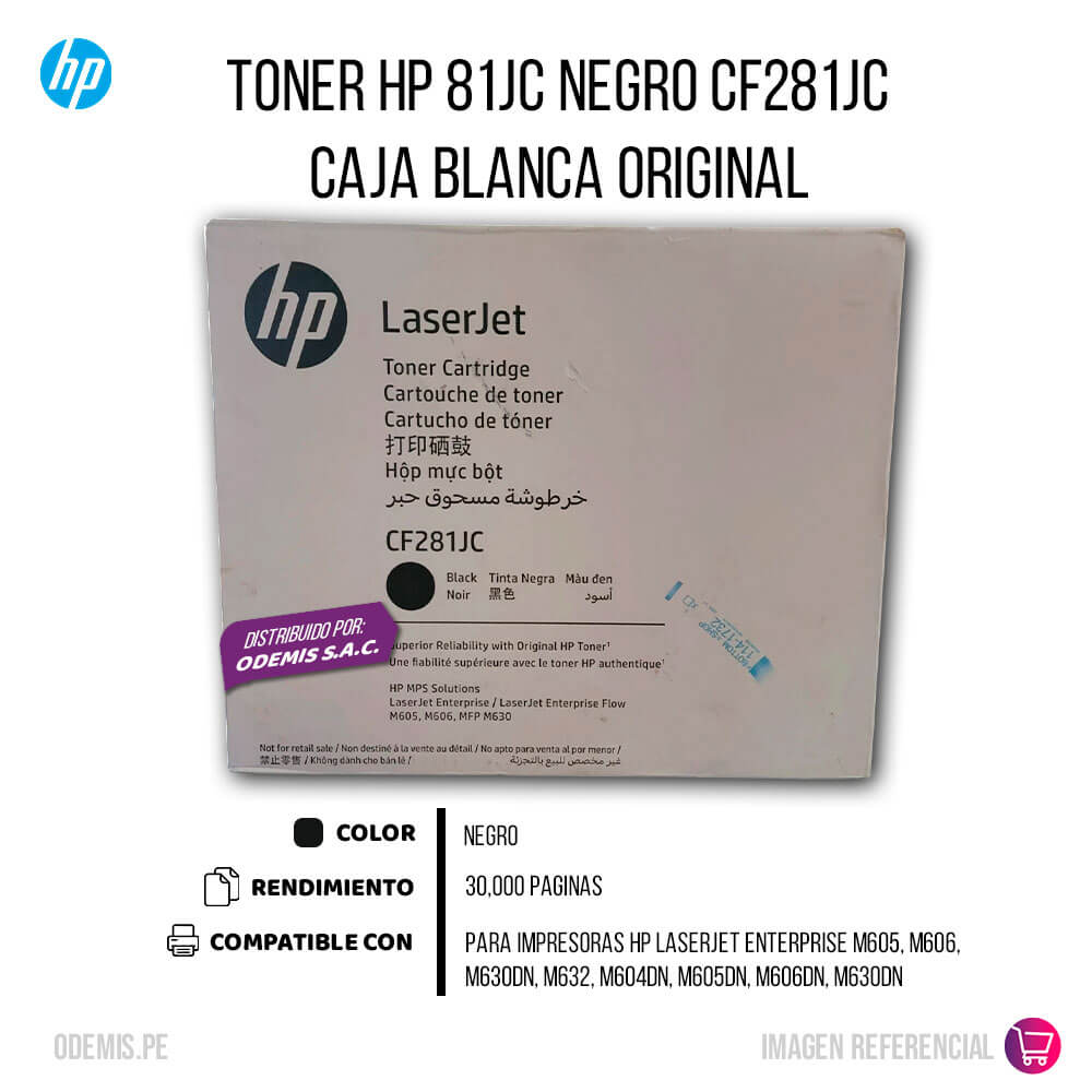 Toner HP 81JC CF281JC Negro M605, M606, M630 30.000 pag