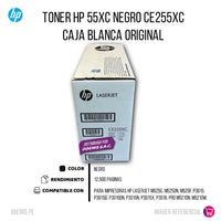 Toner HP 55XC CE255XC Negro M525dn, P3015 12.500 pag, Original