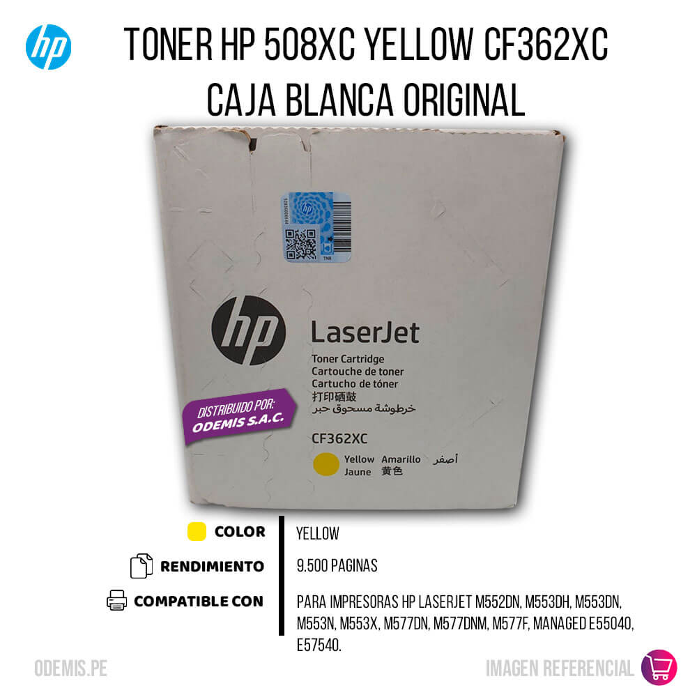Toner HP 508XC CF362XC Yellow M552dn, M553dn 9,500 pag, Original