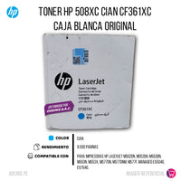 Toner HP 508XC CF361XC Cian M552dn, M553dn 9,500 pag, Original