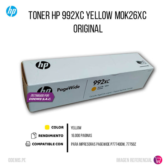 Tinta HP 992XC M0K26XC Yellow P77740Dw, 77750Z 16,000 pag