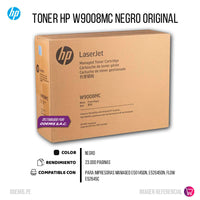 Toner HP W9008MC Negro E50145Dn, E52645Dn 23,000 pag, Original