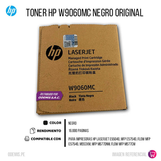 Toner HP W9060MC Negro E55040, Mfp E57540, M577Dnm 16,000 pag