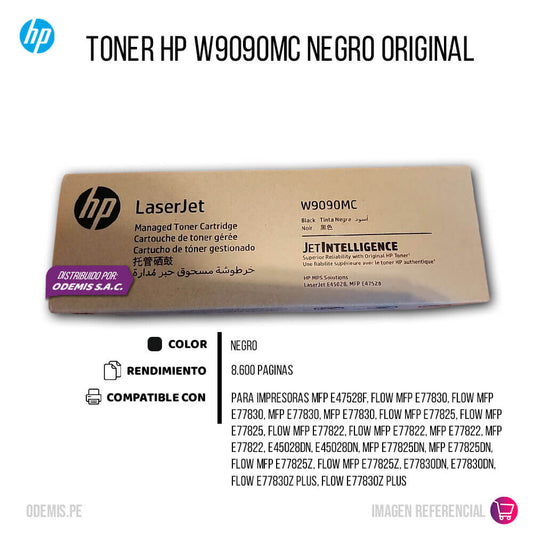 Toner HP W9090MC Negro E45028, E47528 8,600 pag, Original