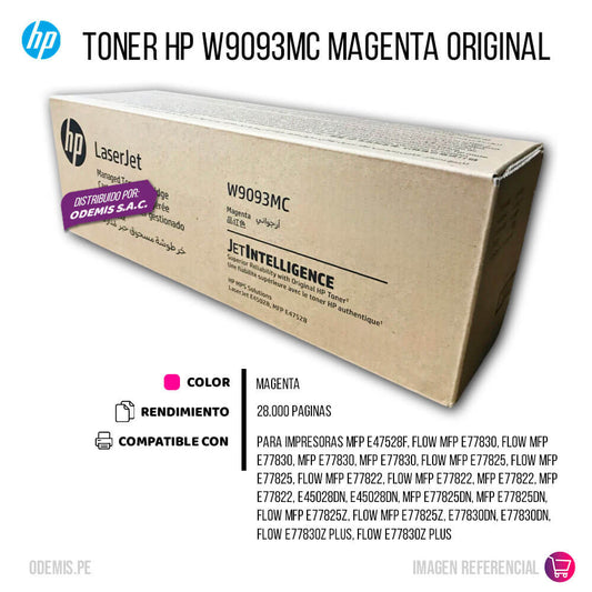 Toner Hp W9093MC Magenta E45028DN, E47528 28,000 pag, Original