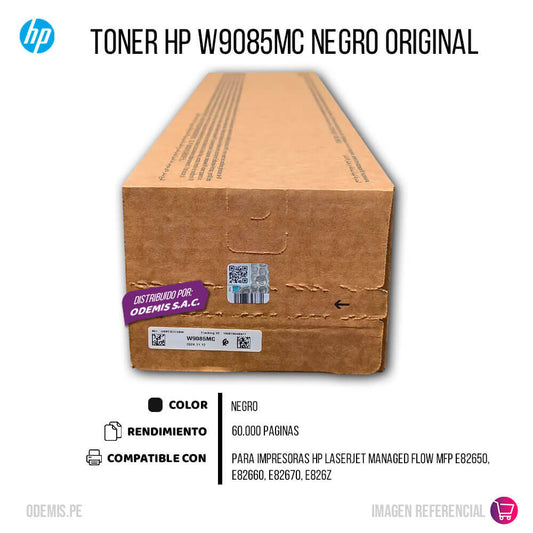 Toner Hp W9085MC Negro E82650, E82670, E826z 60,000 pag, Original