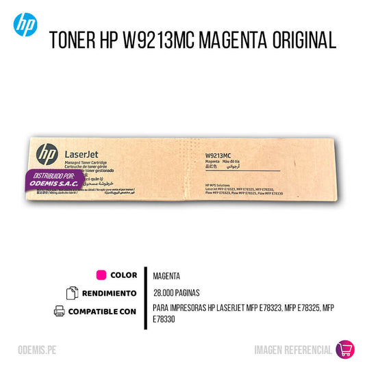 Toner Hp W9213MC Magenta E78323, E78325, E78330 28,000 pag