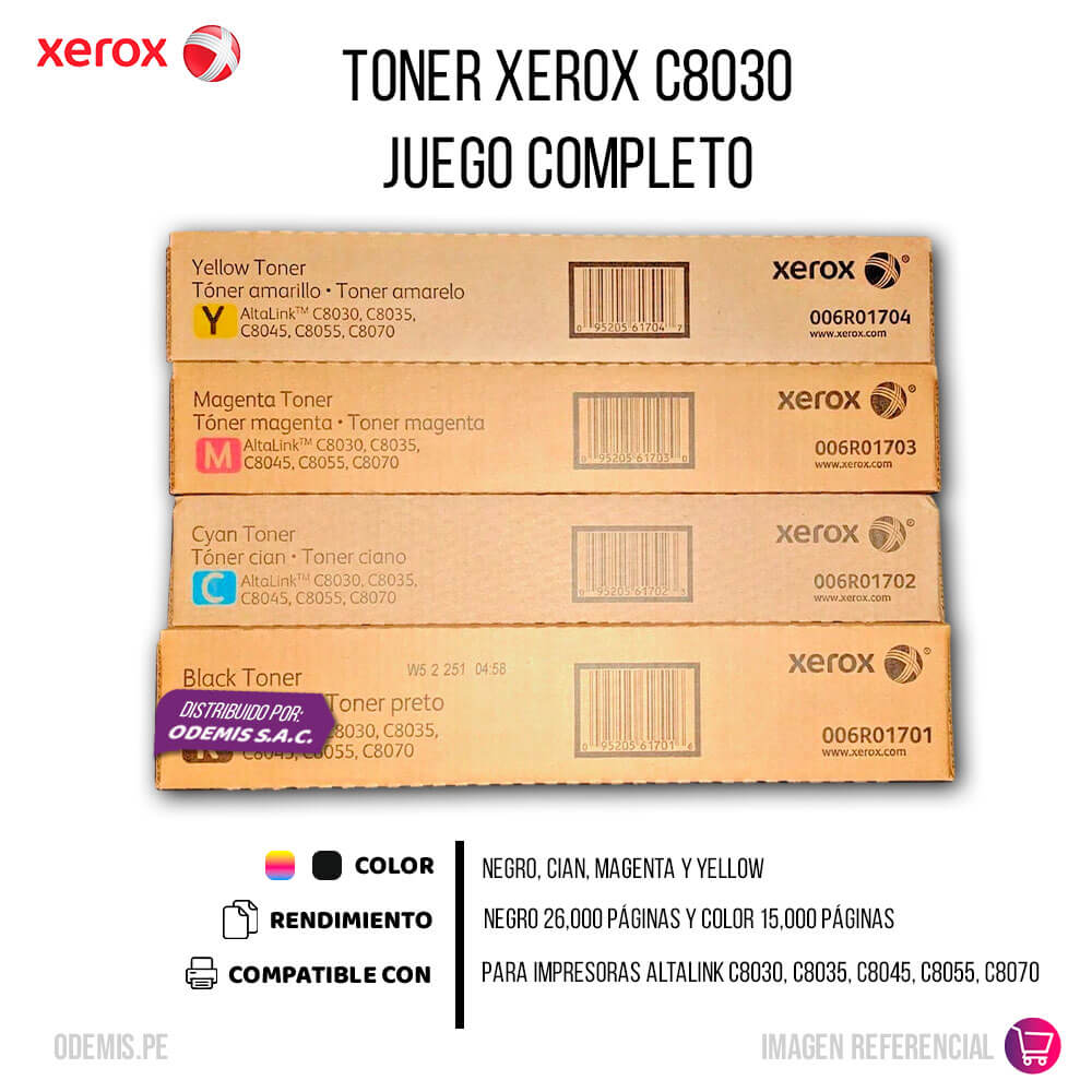 Toner Xerox AltaLink C8030, C8035, C8045, C8055, C8070 Pack Completo