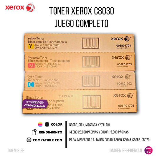 Toner Xerox AltaLink C8030, C8035, C8045, C8055, C8070 Pack Completo