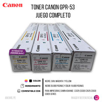 Toner Canon GPR 53 C3330i, C3325, C3330, C3530 Pack Completo