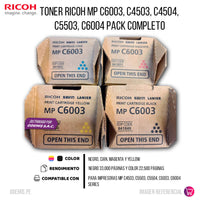 Toner Ricoh MP C6003, C4503, C4504, C5503, C6004 Pack Completo