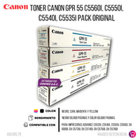 Toner Canon GPR 55 C5560i, C5550i, C5540i, C5535i Pack Original