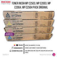 Toner Ricoh MP C2503, MP C2003, MP C2004, MP C2504 Pack Original