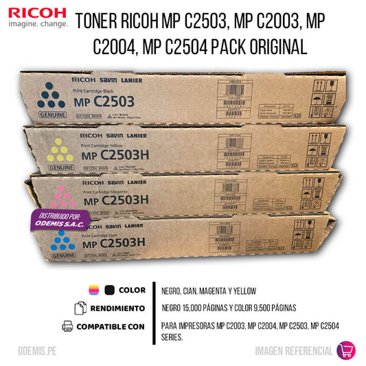 Toner Ricoh MP C2503, MP C2003, MP C2004, MP C2504 Pack Original