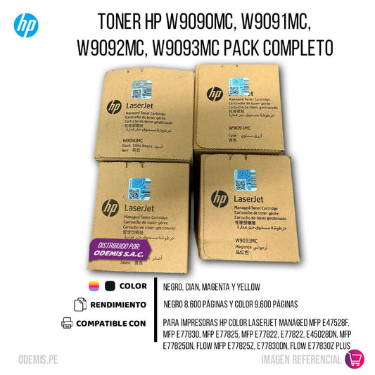 Toner Hp W9090MC, W9091MC, W9092MC, W9093MC Pack Completo