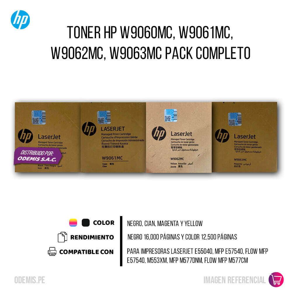 Toner HP W9060MC, W9061MC, W9062MC, W9063MC Pack Completo