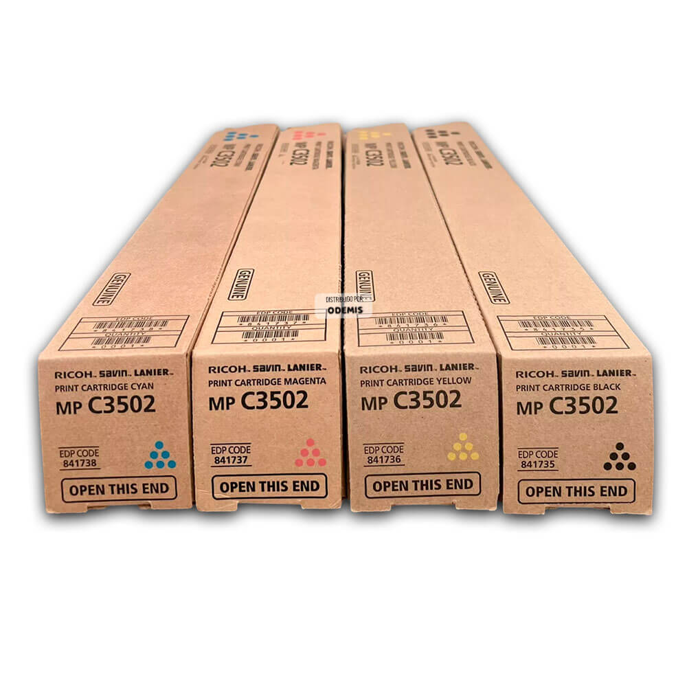 Toner Ricoh MP C3502, MP C3003, Pack Completo Original