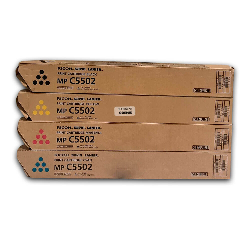 Toner Ricoh MP C5502, MP C4502 Pack Completo Original