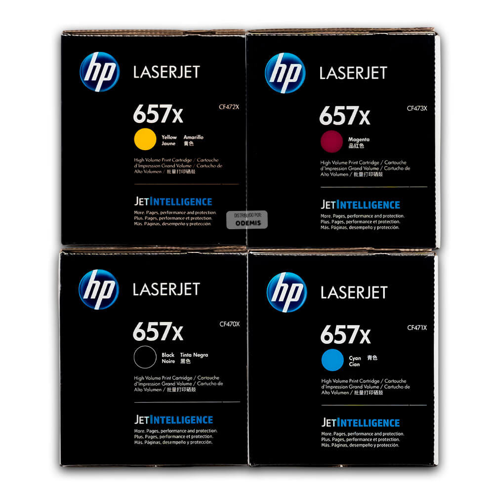 Toner HP 657X LaserJet M681, M682 CYMK Pack Completo Original