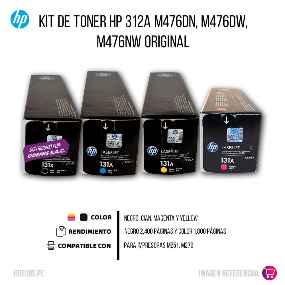 Toner Hp 131X Negro y Colores MFP M276, M251 Pack Completo