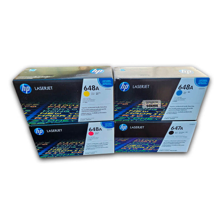 Toner Hp 647A, 648A CYMK CP4025, CP4520, CP4525 Pack Completo