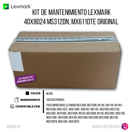 Kit de Mantenimiento Lexmark 40X8024 MS312dn, MX611dte Original
