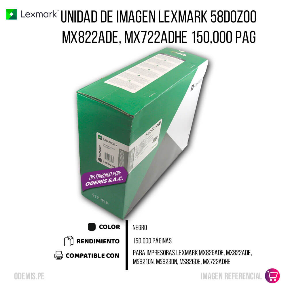 Unidad de Imagen Lexmark 58D0Z00 MX822ade, MX722adhe 150,000 Pag
