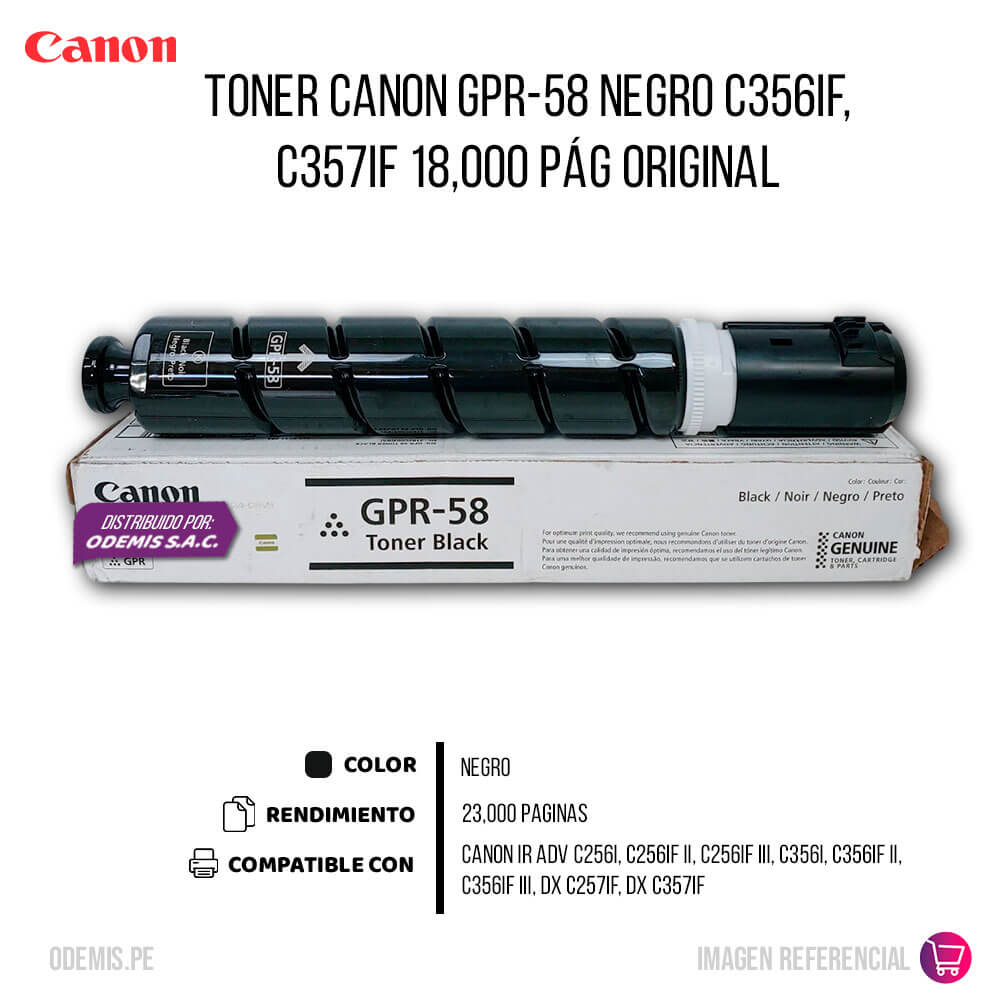Toner Canon GPR-58 Negro C356iF, C357iF 18,000 pág Original