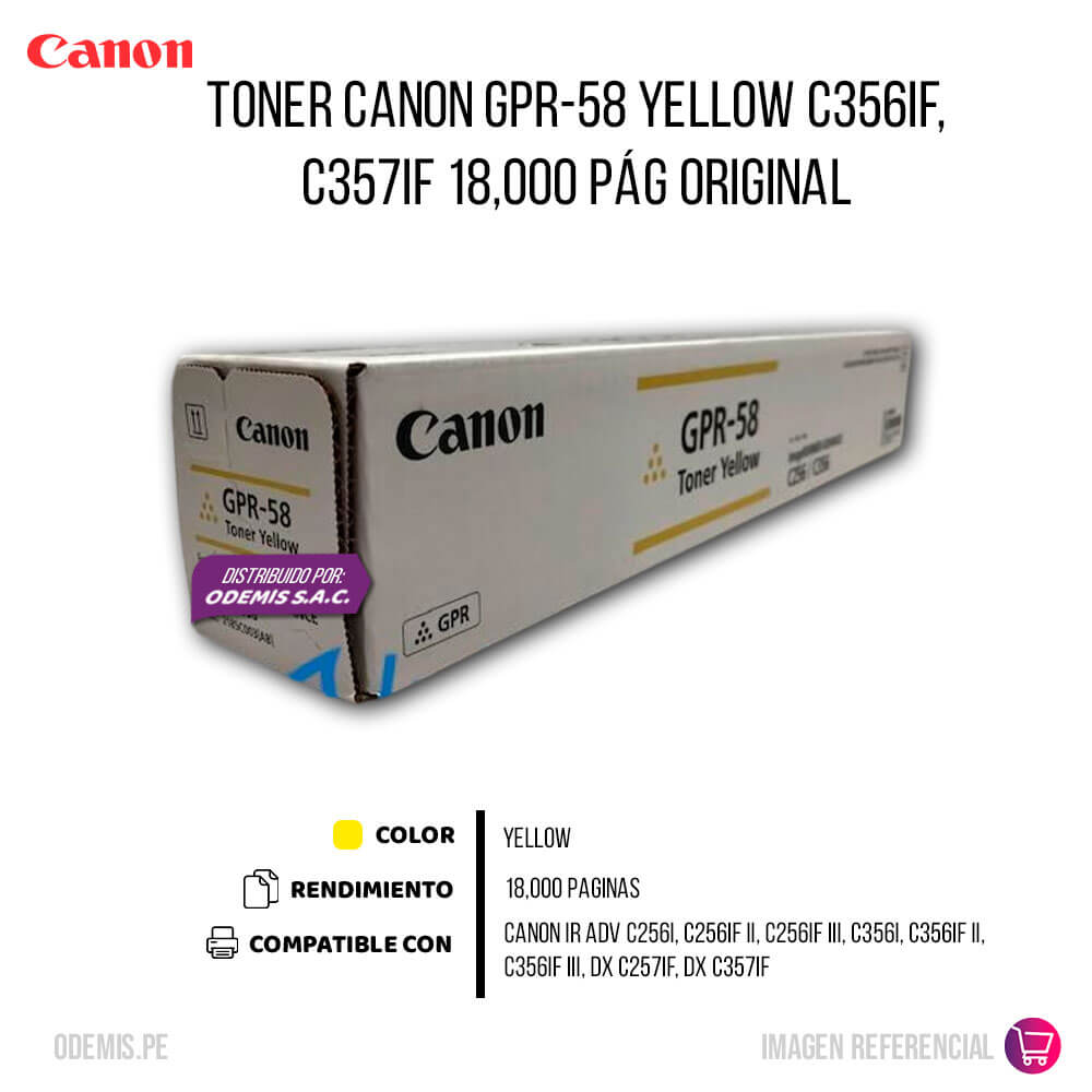 Toner Canon GPR-58 Yellow C356iF, C357iF 18,000 pág Original