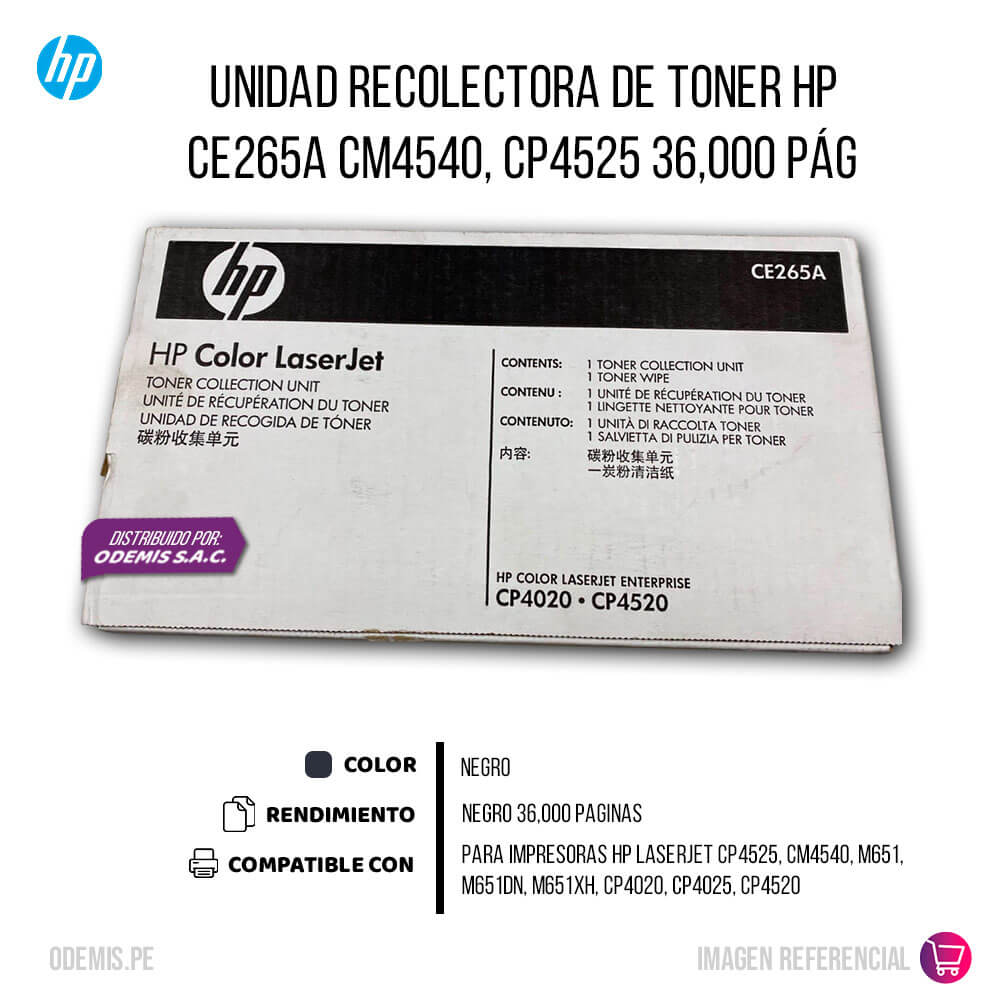 Unidad Recolectora De Toner Hp CE265A CM4540, CP4525 36,000 pág