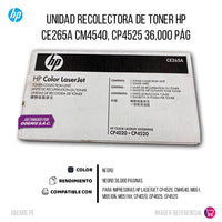 Unidad Recolectora De Toner Hp CE265A CM4540, CP4525 36,000 pág