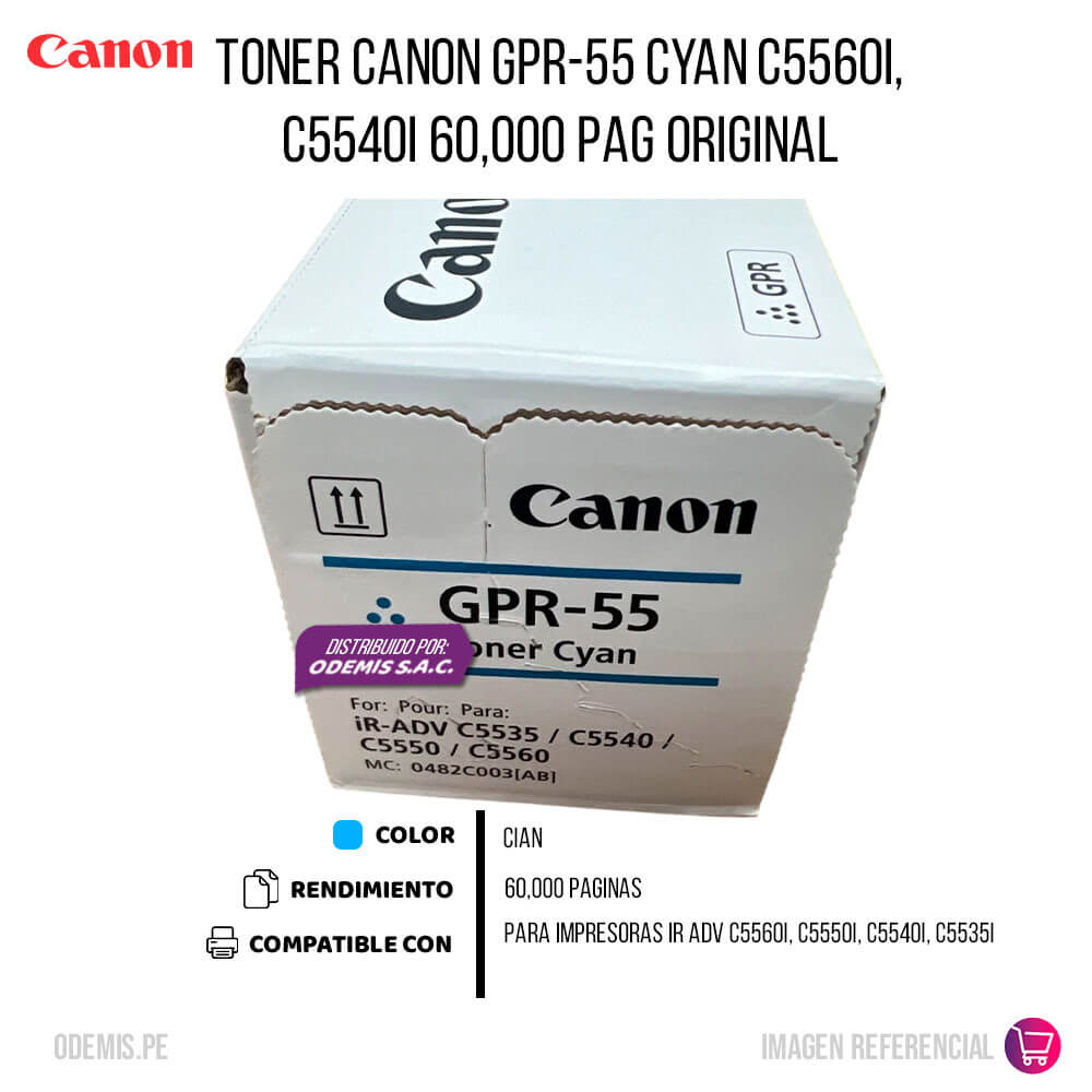 Toner Canon GPR-55 Cyan C5560i, C5540i 60,000 Pag Original