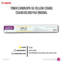 Toner Canon GPR-55 Yellow C5560i, C5540i 60,000 Pag Original